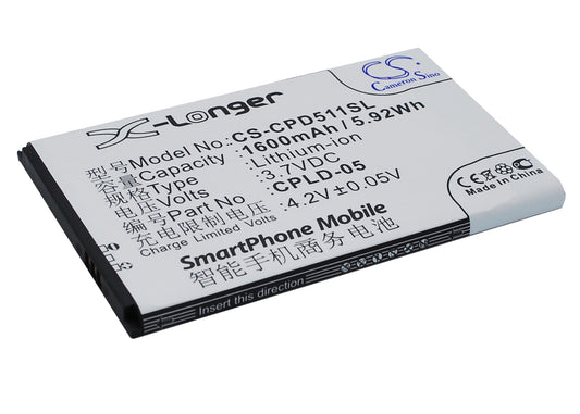 Replacement Battery for Coolpad 8022 – Mobile, SmartPhone – 1600mAh / 3.7V