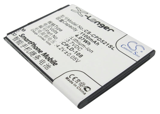 Replacement Battery for Coolpad 5210D – Mobile, SmartPhone – 1100mAh / 3.7V