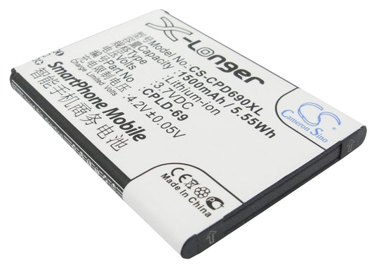 Replacement Battery for Coolpad 8809 – Mobile, SmartPhone – 1500mAh / 3.7V