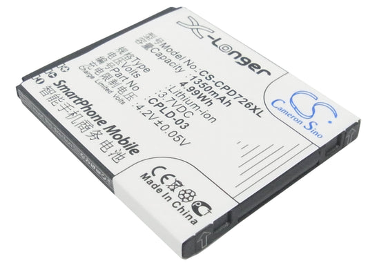 Replacement Battery for Coolpad 7266 – Mobile, SmartPhone – 1350mAh / 3.7V
