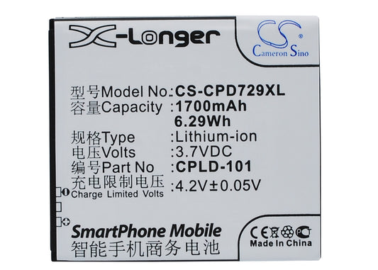 Replacement Battery for Coolpad 7290 – Mobile, SmartPhone – 1700mAh / 3.7V