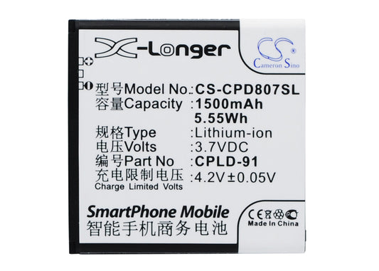 Replacement Battery for Coolpad 8070 – Mobile, SmartPhone – 1500mAh / 3.7V