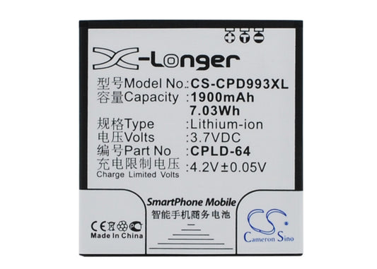 Replacement Battery for Coolpad 9930 – Mobile, SmartPhone – 1900mAh / 3.7V