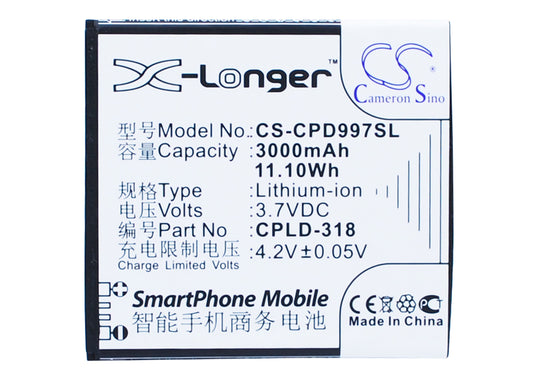 Replacement Battery for Coolpad 9970 – Mobile, SmartPhone – 3000mAh / 3.7V