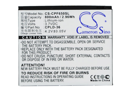 Replacement Battery for Coolpad S100A – Mobile, SmartPhone – 800mAh / 3.7V