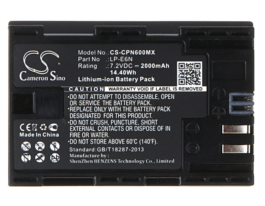 Replacement Battery for Canon  EOS 5D Mark II – Camera – 2000mAh / 14.40Wh / 7.2V