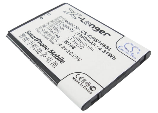 Replacement Battery for Coolpad W708 – Mobile, SmartPhone – 1300mAh / 3.7V