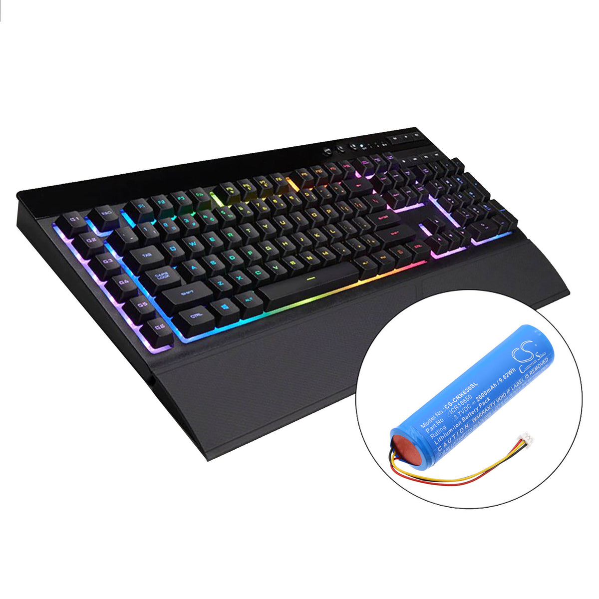Replacement Battery for Corsair K63 – Keyboard,Mouse – 2600mAh / 3.7V