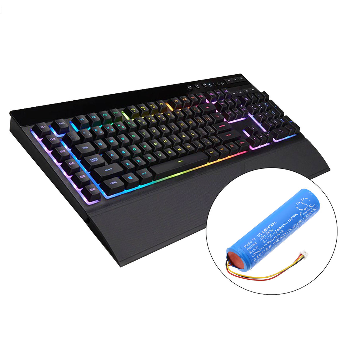 Replacement Battery for Corsair K63 – Keyboard,Mouse – 3400mAh / 3.7V
