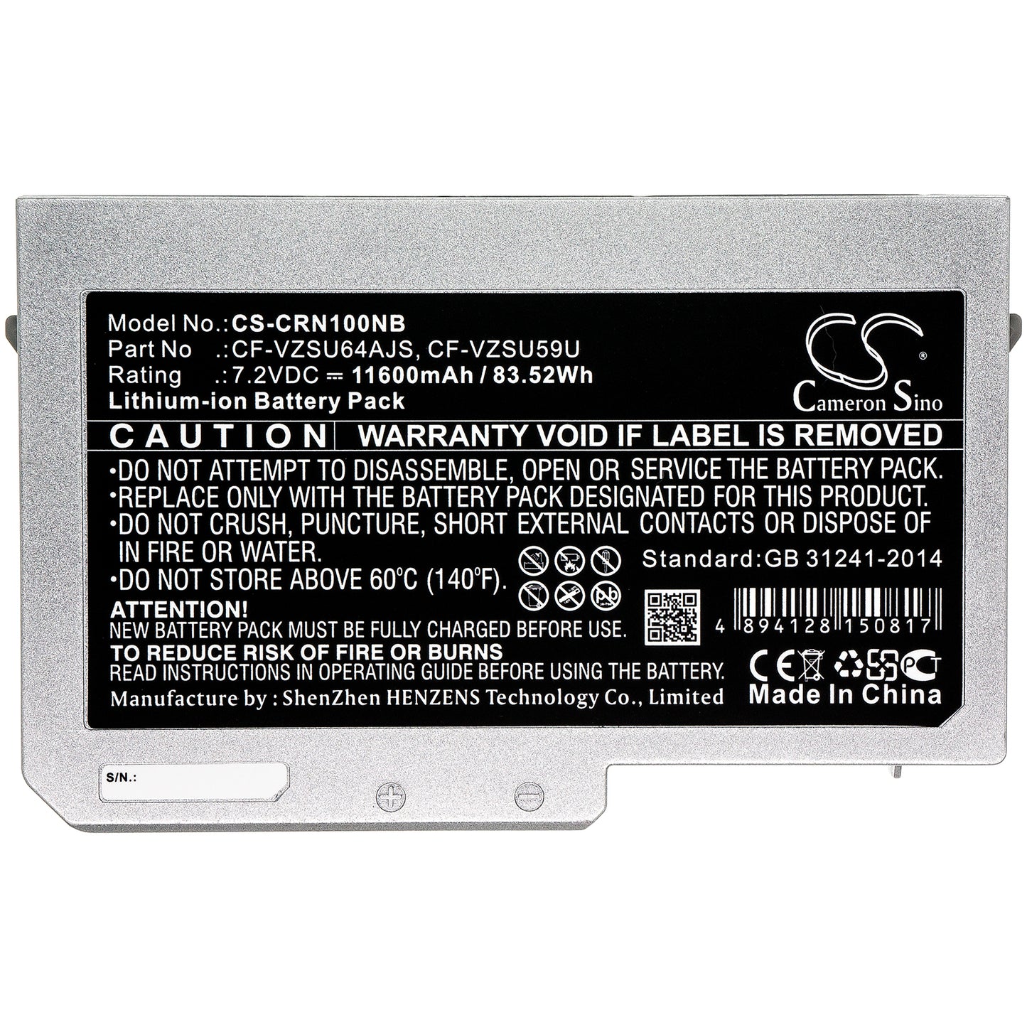 Replacement Battery for Panasonic Toughbook CF-N10 – Notebook, Laptop – 11600mAh / 7.2V - image 3