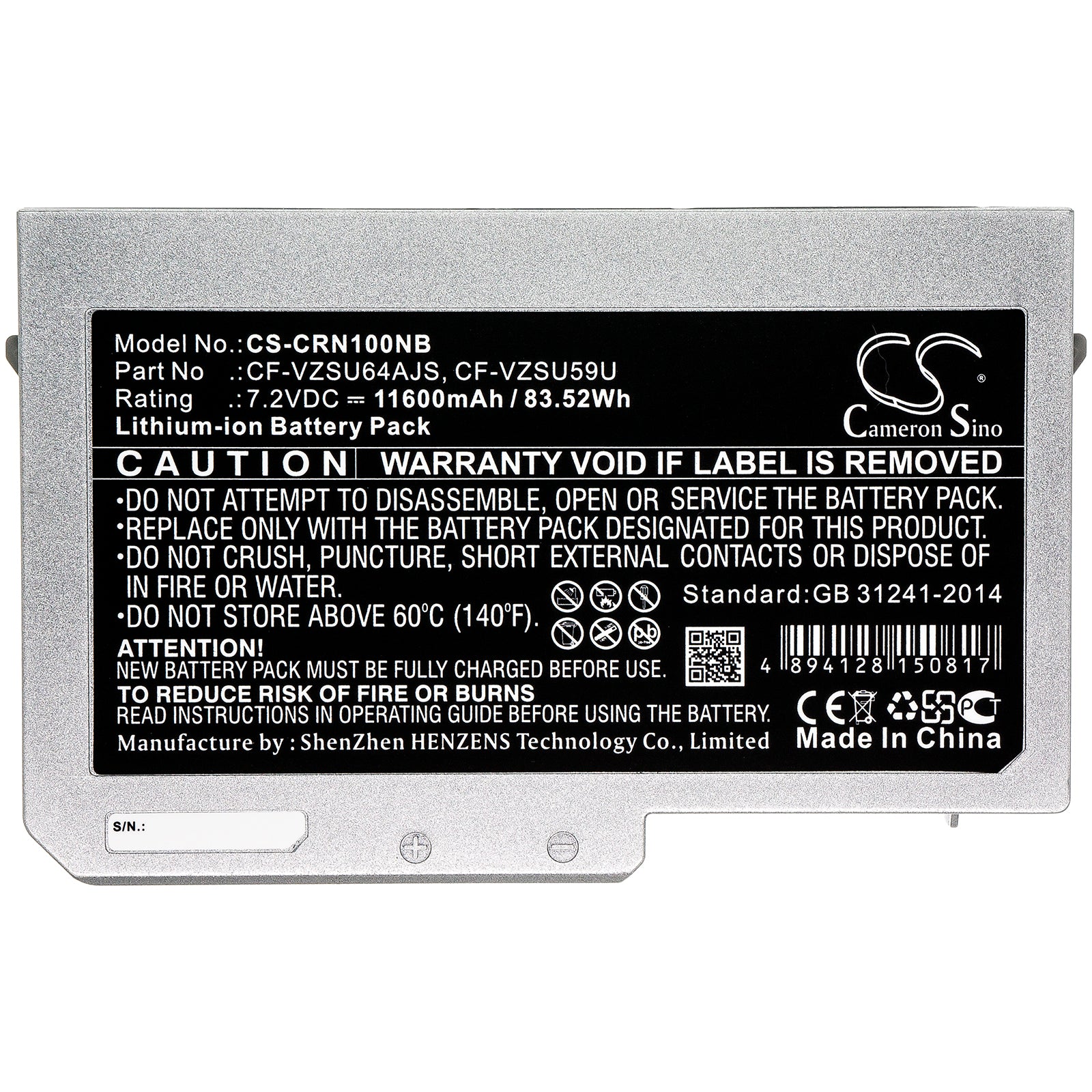 Replacement Battery for Panasonic Toughbook CF-N10 – Notebook, Laptop – 11600mAh / 7.2V - image 3