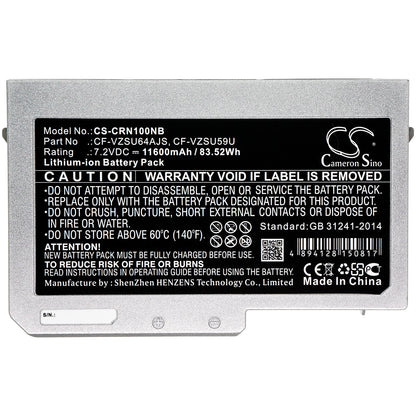 Replacement Battery for Panasonic Toughbook CF-N10 – Notebook, Laptop – 11600mAh / 7.2V - image 3