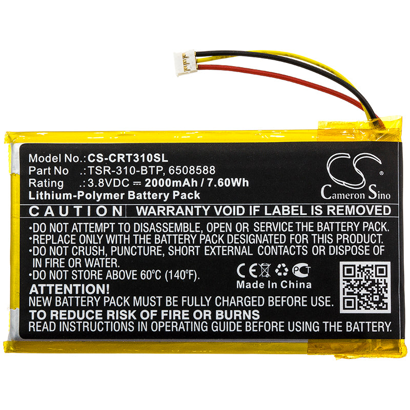 Replacement Battery for Crestron TSR-310 – Remote Control – 2000mAh / 3.8V