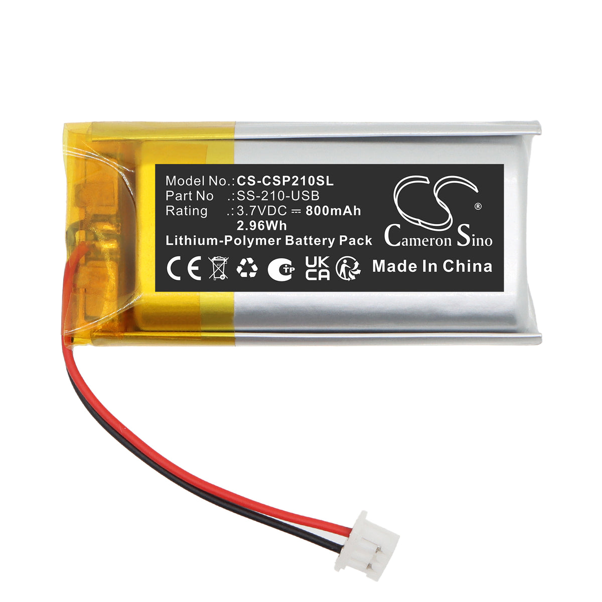 Replacement Battery for Cygolite Slingshot Pro 210 USB Taillight – Bicycles Flashlights – 800mAh / 3.7V