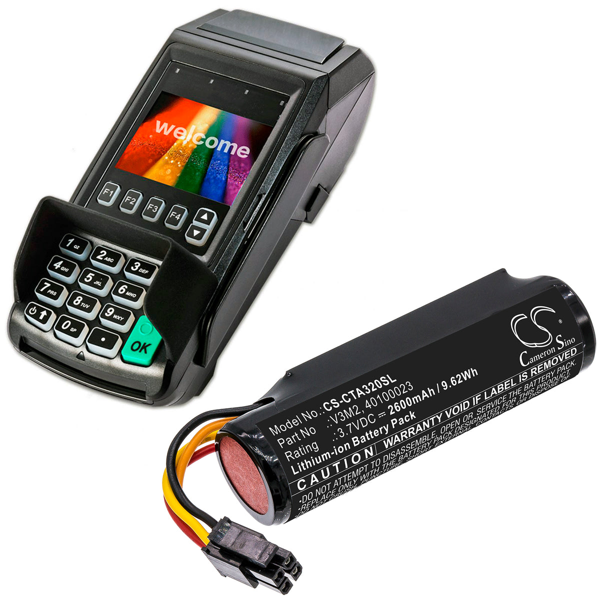 Replacement Battery for Castles | Dejavoo | Valor Vega 3000 – Payment Terminal – 2600mAh / 3.7V