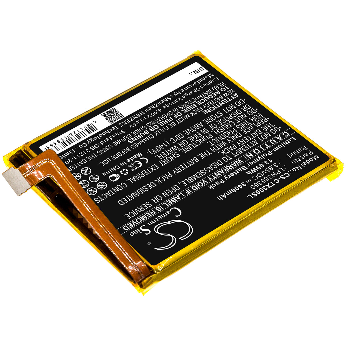 Replacement Battery for Crosscall Trekker X3 – Mobile, SmartPhone – 3400mAh / 3.85V