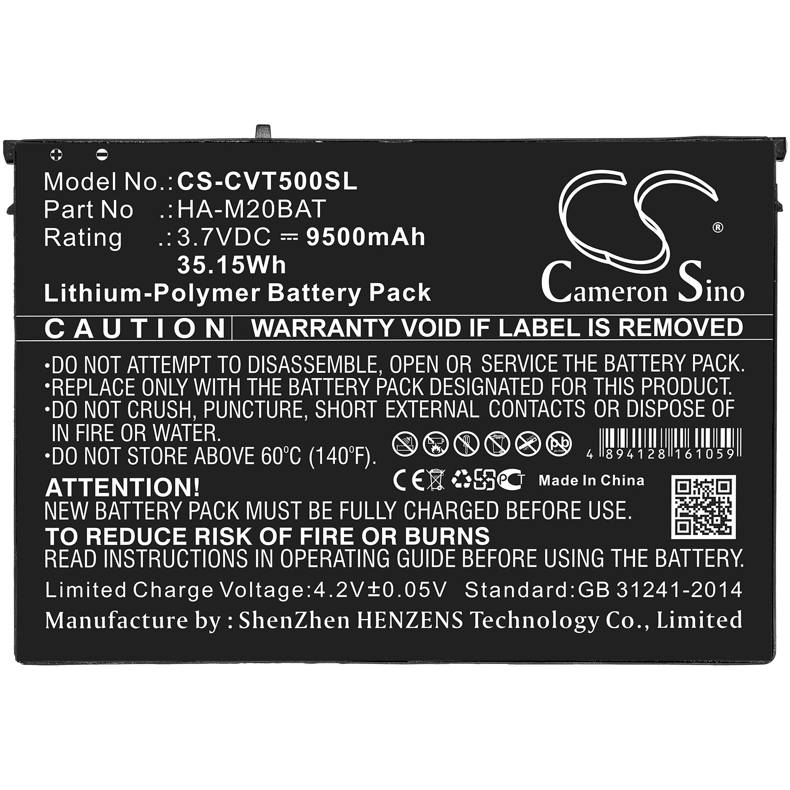 Replacement Battery for Casio V-T500 – Tablet – 9500mAh / 3.7V - image 3