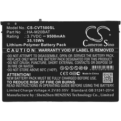 Replacement Battery for Casio V-T500 – Tablet – 9500mAh / 3.7V - image 3