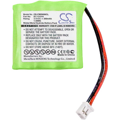 Replacement Battery for Cable & Wireless CWD600 – Cordless Phone – 300mAh / 3.6V