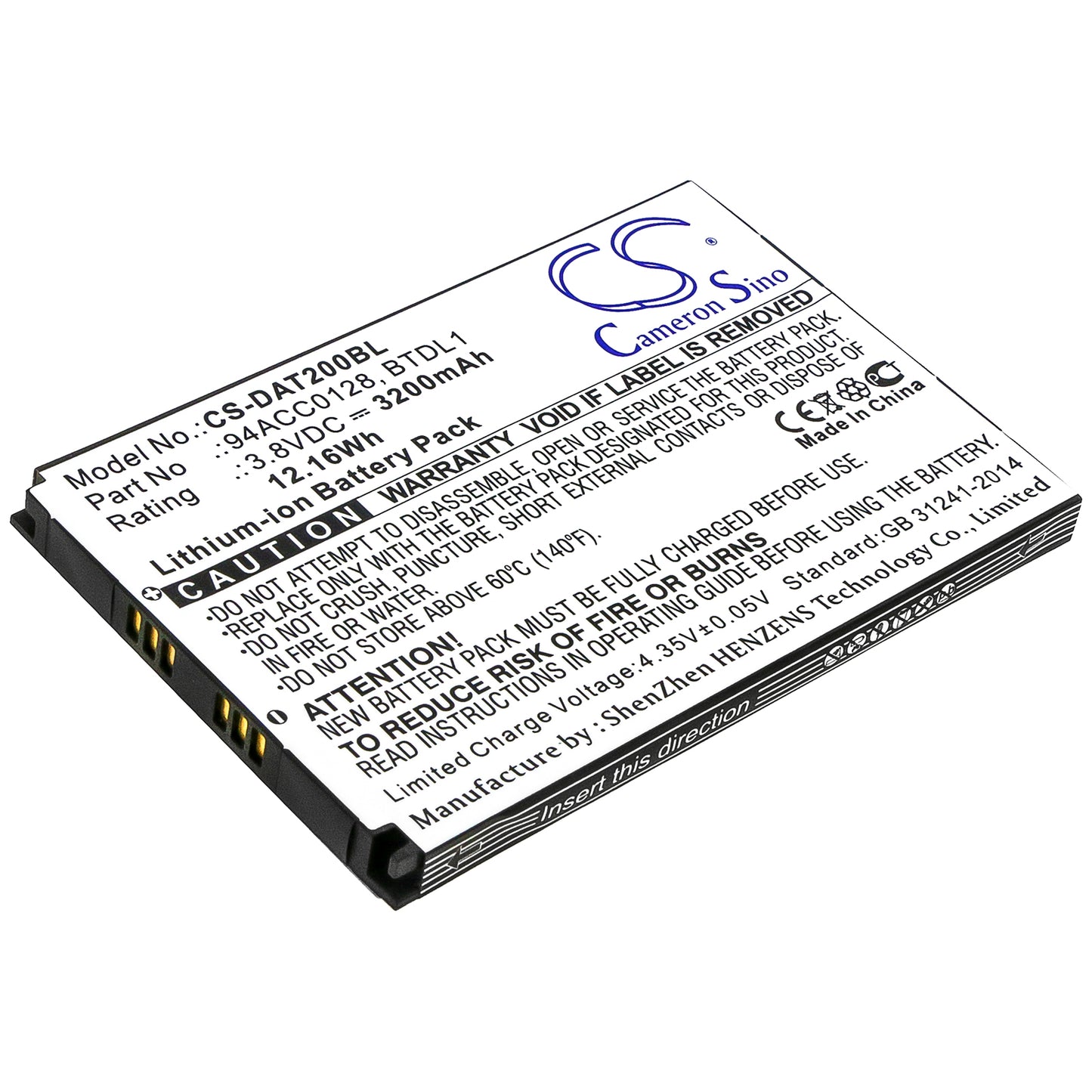 Replacement Battery for Datalogic Axist – Barcode Scanner – 3200mAh / 3.8V - image 1