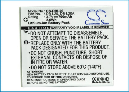 Replacement Battery for Sanyo  Xacti DMX-C1 – Camera – 700mAh / 2.59Wh / 3.7V