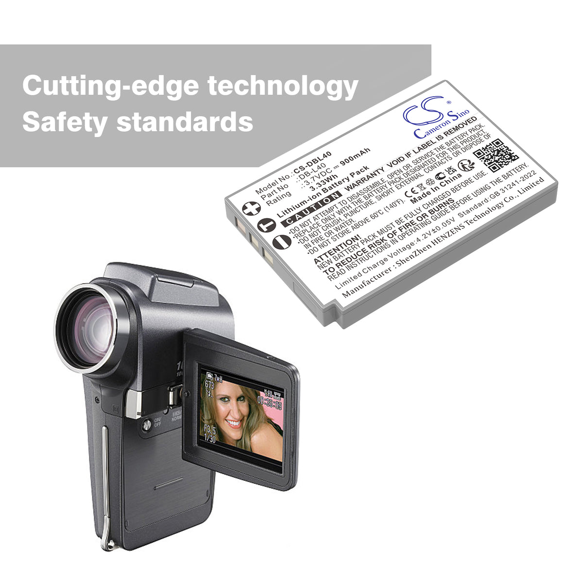 Replacement Battery for Sanyo Xacti DMX-HD800 – Camera – 900mAh / 3.7V