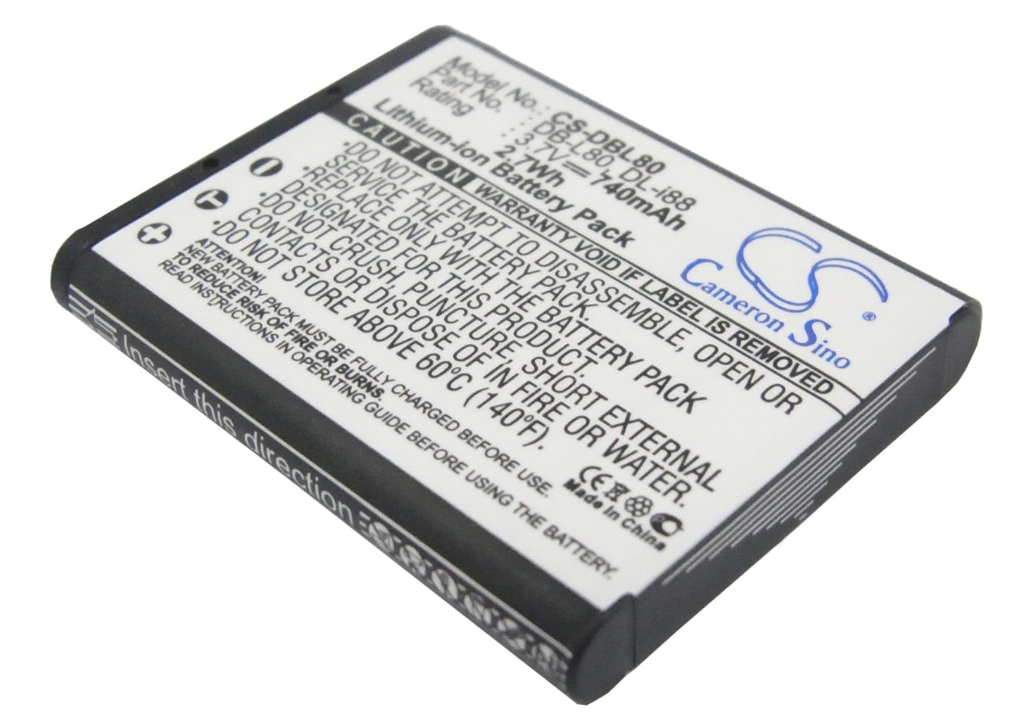 Replacement Battery for PENTAX  Optio H90 – Camera – 740mAh/2.7Wh / 3.7V