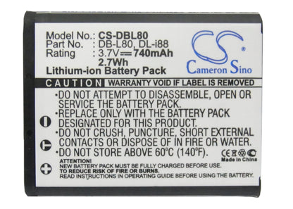 Replacement Battery for Sanyo  DMX-CG100 – Camera – 740mAh/2.7Wh / 3.7V