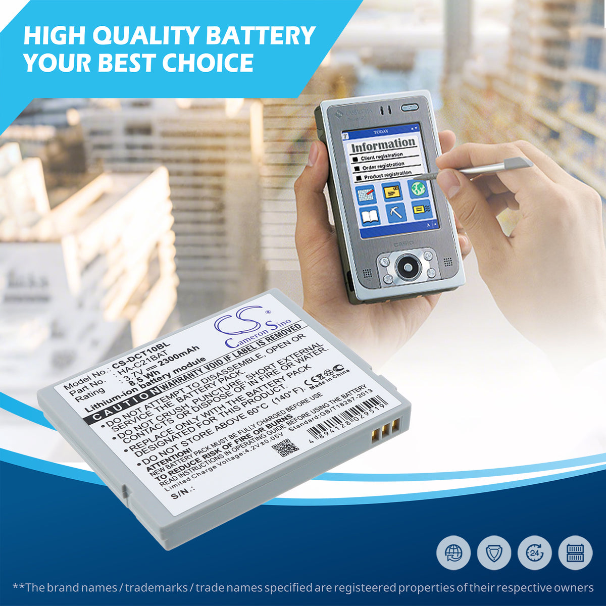 Replacement Battery for Casio IT10 – Barcode Scanner – 2300mAh / 3.7V
