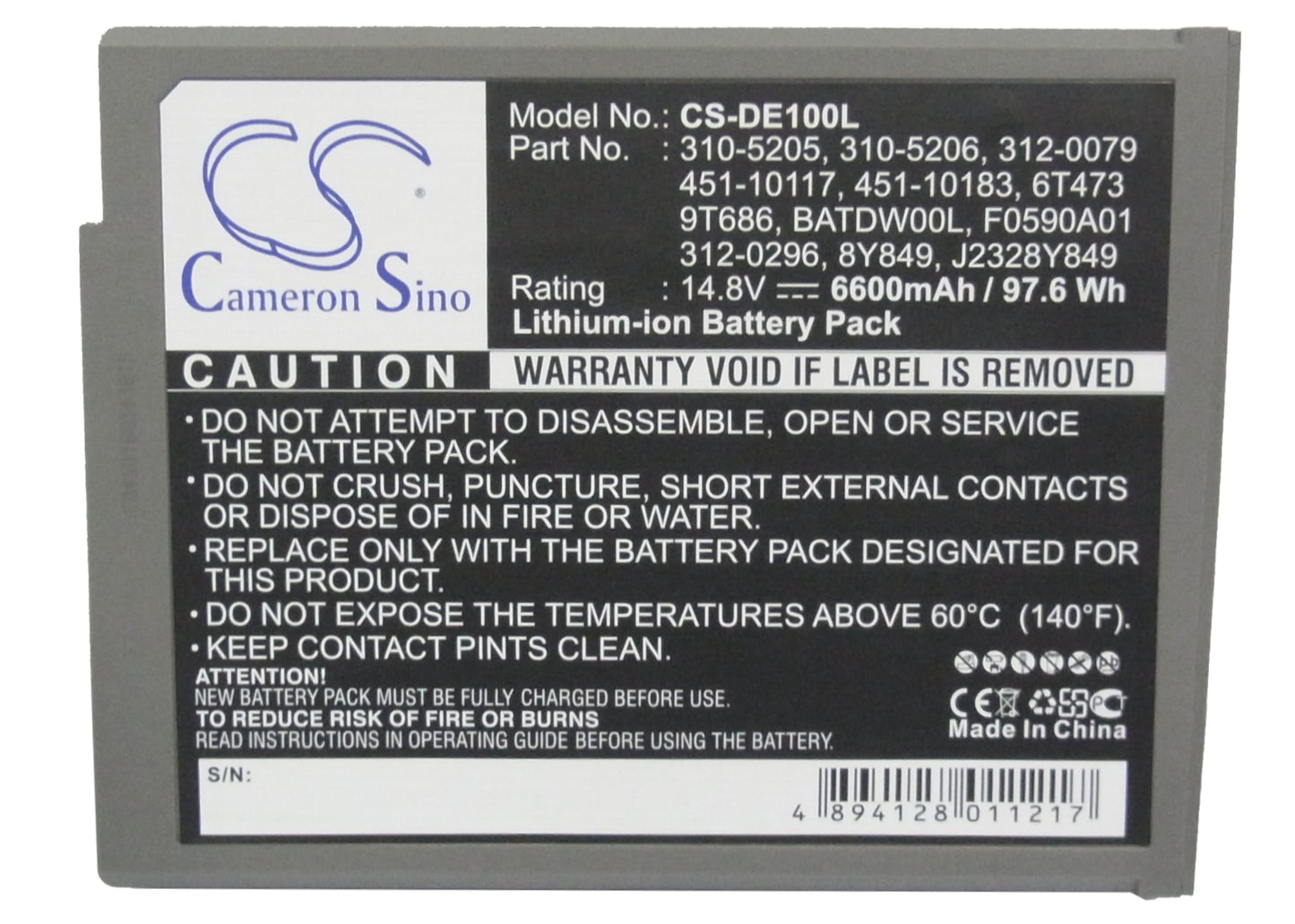 Replacement Battery for Dell Inspiron 1100 – Notebook, Laptop – 6600mAh / 14.8V - image 5