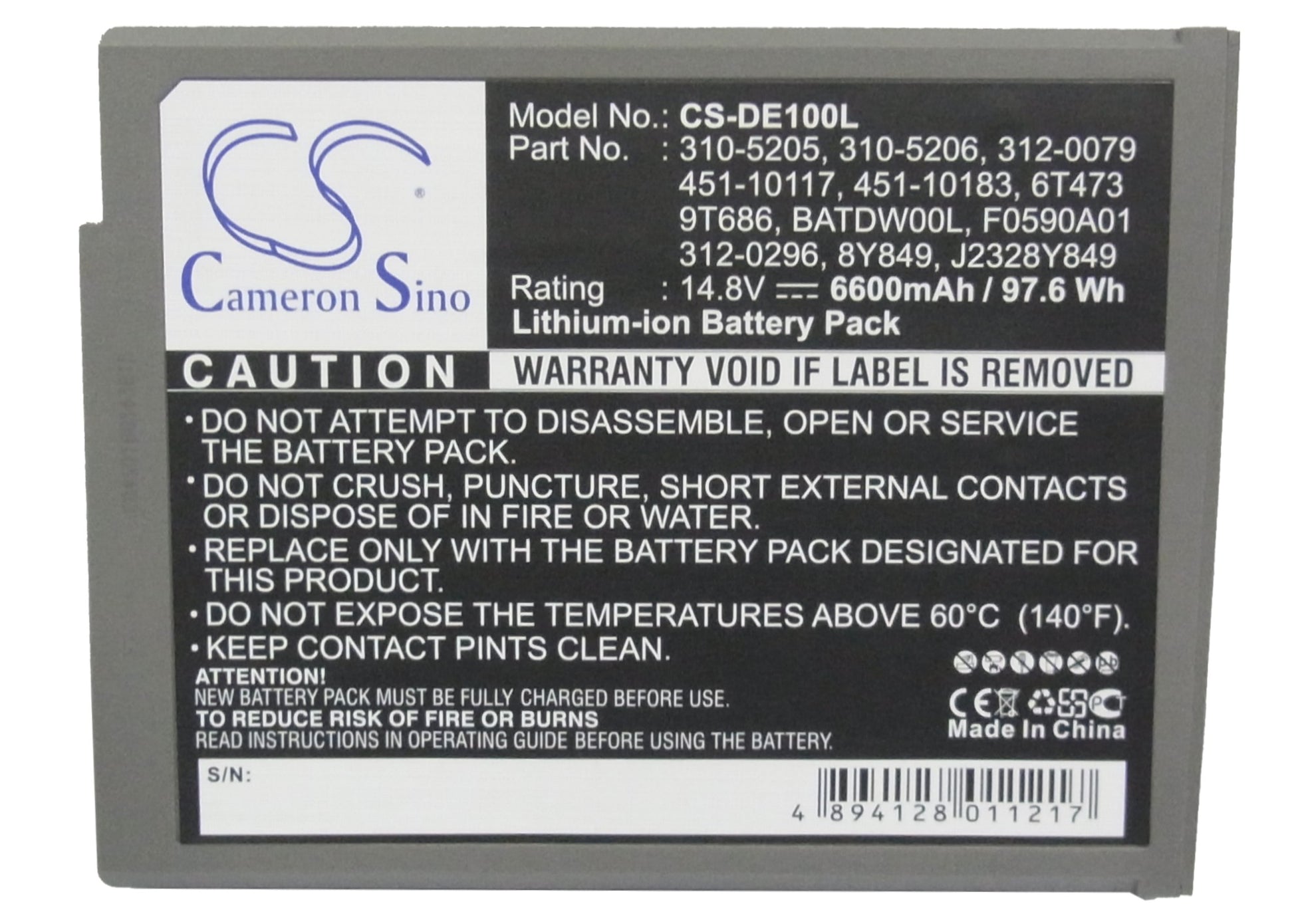 Replacement Battery for Dell Inspiron 1100 – Notebook, Laptop – 6600mAh / 14.8V - image 5