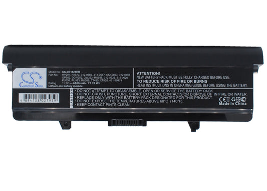 Replacement Battery for Dell Inspiron 1525 – Notebook, Laptop – 6600mAh / 11.1V