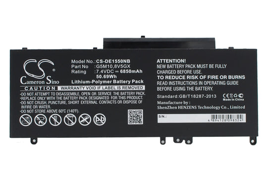 Replacement Battery for Dell Latitude E5550 – Notebook, Laptop – 6850mAh / 7.4V