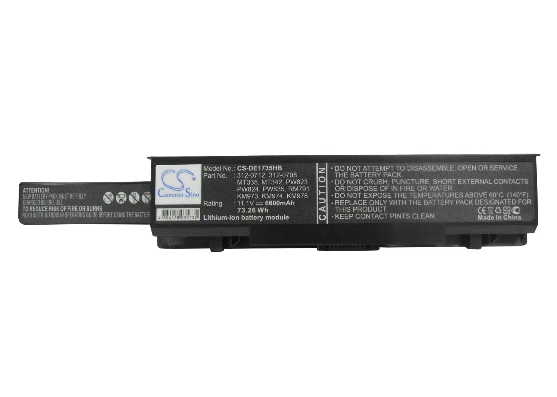 Replacement Battery for Dell Studio 1735 – Notebook, Laptop – 6600mAh / 11.1V - image 5
