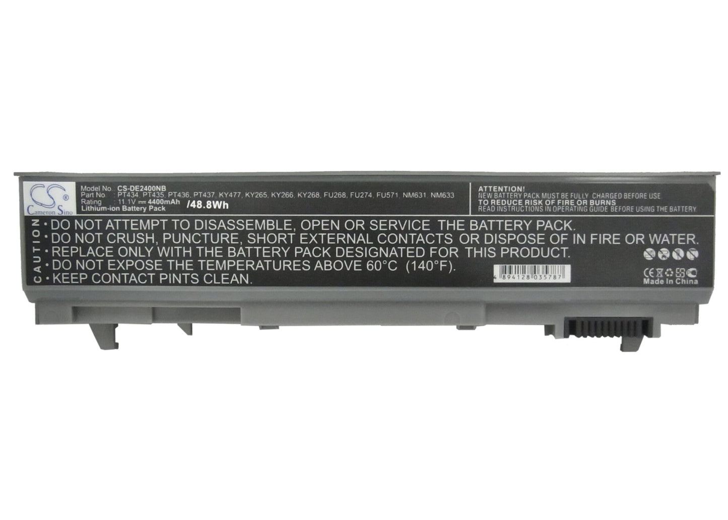 Replacement Battery for DELL  Latitude 6400 ATG – Notebook, Laptop – 4400mAh / 48.84Wh / 11.1V