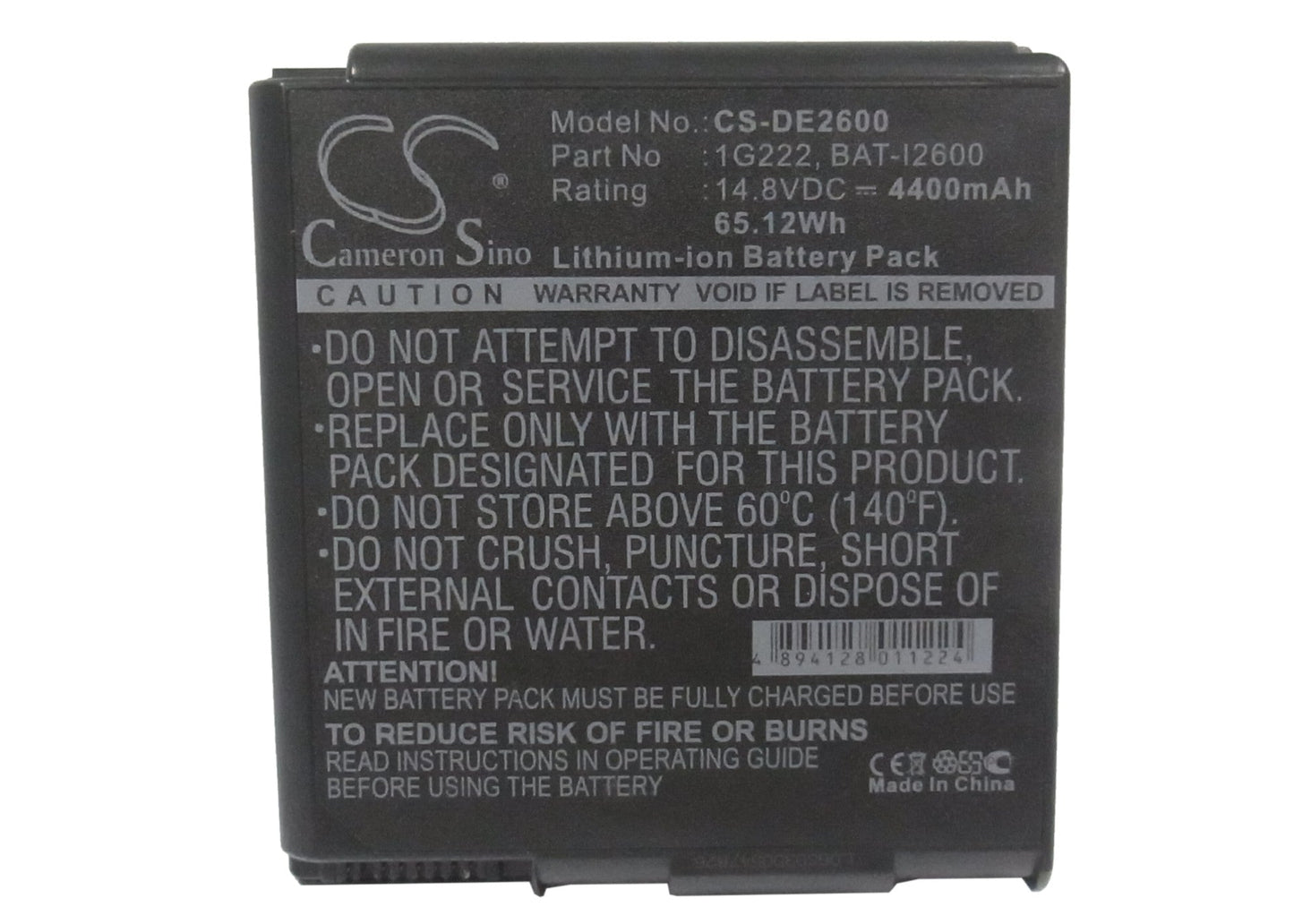 Replacement Battery for DELL  Inspiron 2600 – Notebook, Laptop – 4400mAh/65.12Wh / 14.8V