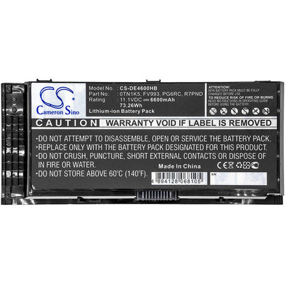Replacement Battery for DELL  Precision M4600 – Notebook, Laptop – 6600mAh / 73.26Wh / 11.1V