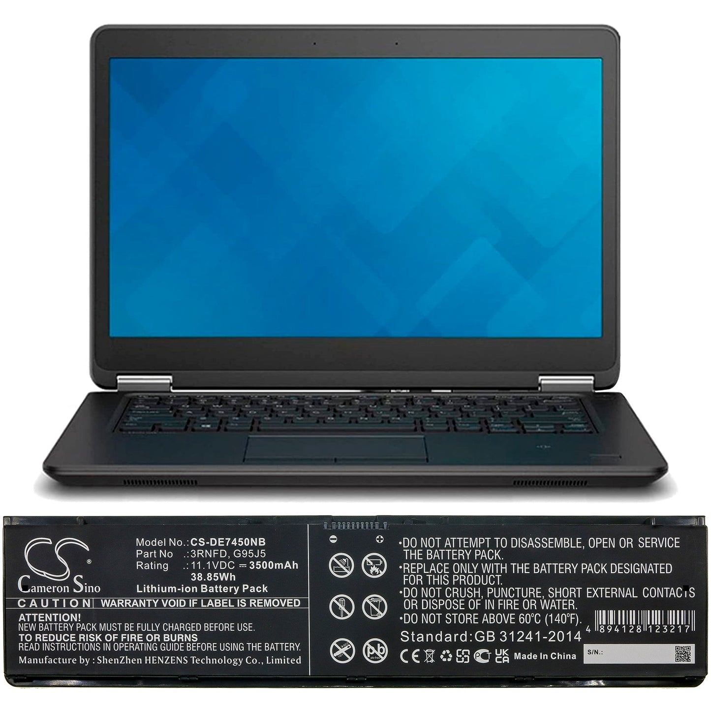 Replacement Battery for DELL  Latitude 14 7000 – Notebook, Laptop – 3500mAh / 38.85Wh / 11.1V