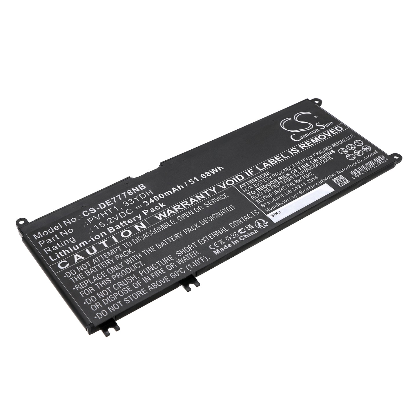 Replacement Battery for Dell DNCWSCB6106B – Notebook, Laptop – 3400mAh / 15.2V - image 1