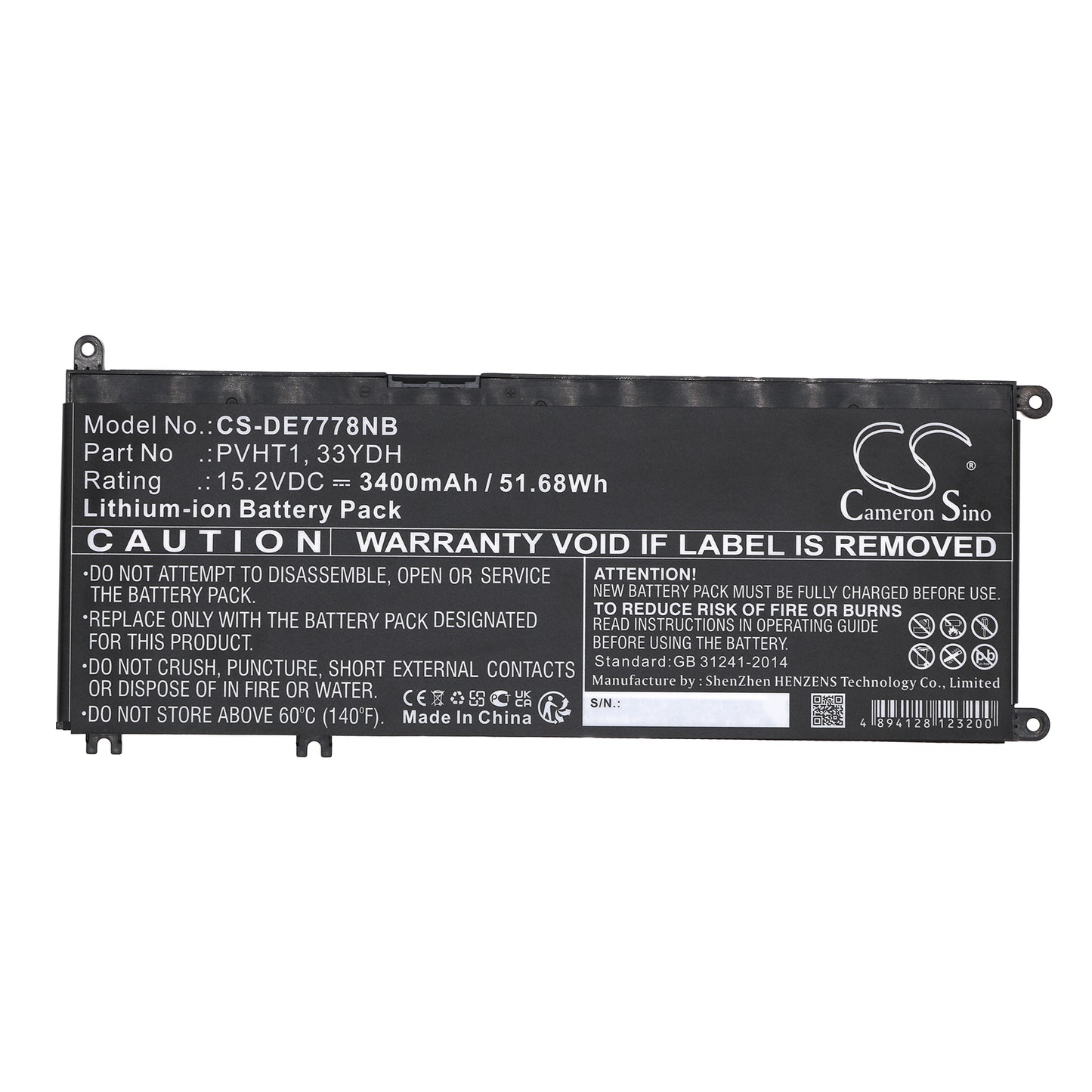 Replacement Battery for Dell DNCWSCB6106B – Notebook, Laptop – 3400mAh / 15.2V - image 3