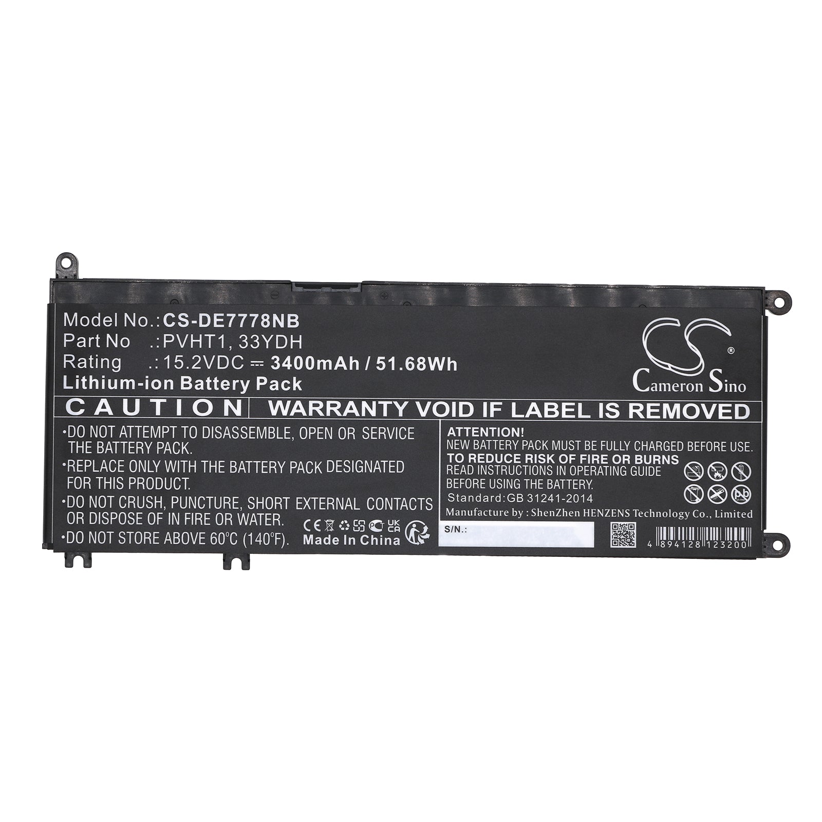 Replacement Battery for Dell DNCWSCB6106B – Notebook, Laptop – 3400mAh / 15.2V - image 3