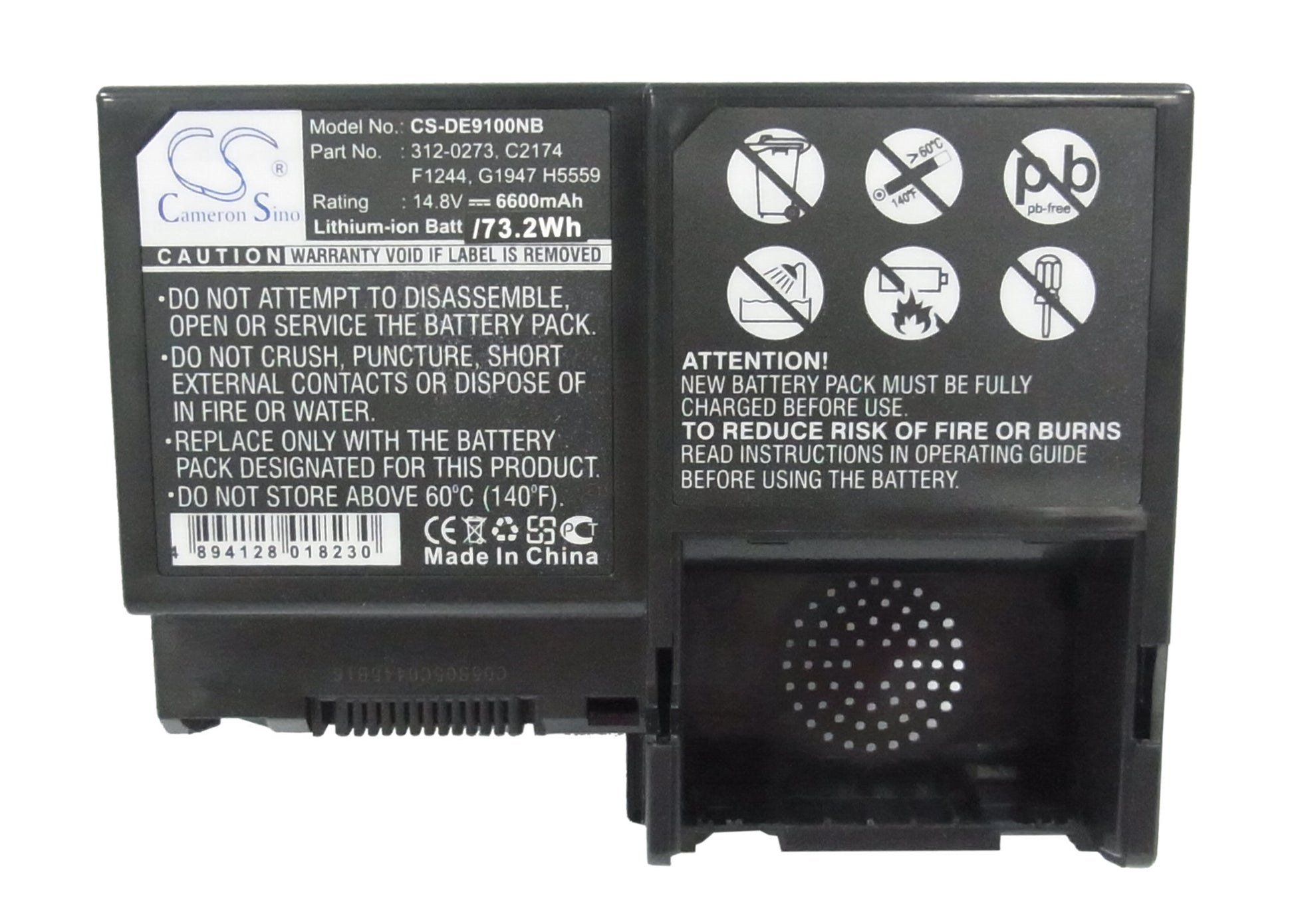 Replacement Battery for Dell Inspiron 9100 – Notebook, Laptop – 6600mAh / 14.8V - image 5