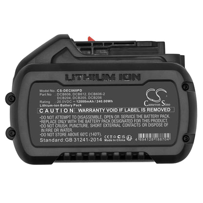 Replacement Battery for DeWalt  120V MAX – Power Tools – 12000mAh / 240.00Wh / 20.0V