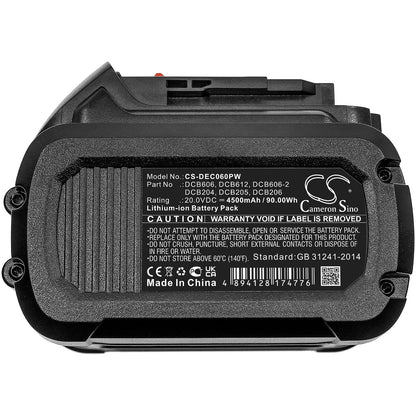 Replacement Battery for DeWalt  120V MAX – Power Tools – 4500mAh / 90.00Wh / 20.0V