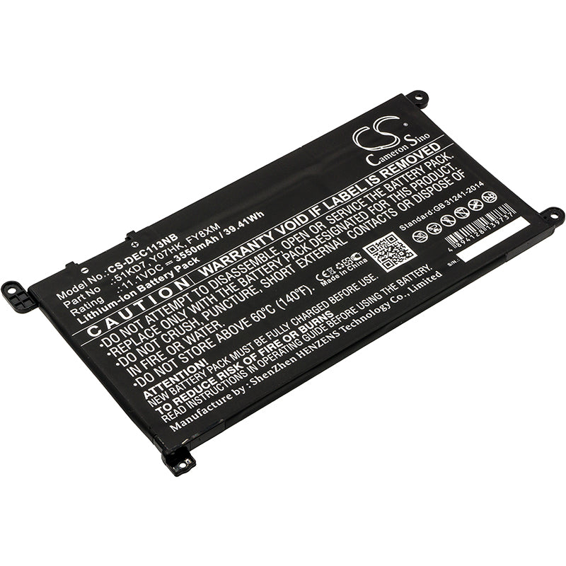 Replacement Battery for Dell Chromebook 11 3180 – Notebook, Laptop – 3550mAh / 11.1V - image 1