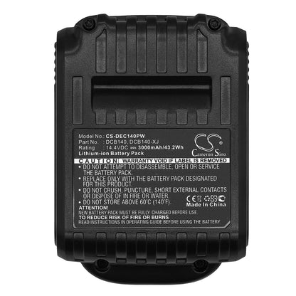 Replacement Battery for DeWalt  DCB090 – Power Tools – 3000mAh / 43.20Wh / 14.4V