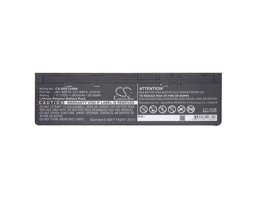 Replacement Battery for DELL  Latitude 12-7000 – Notebook, Laptop – 2600mAh / 28.86Wh / 11.1V