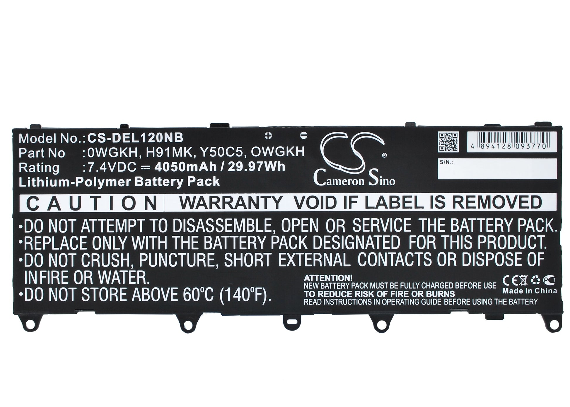 Replacement Battery for Dell Latitude 10e – Notebook, Laptop – 4050mAh / 7.4V - image 1