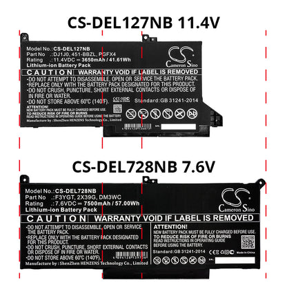 Replacement Battery for Dell Latitude 12 7000 – Notebook, Laptop – 3650mAh / 11.4V - image 4