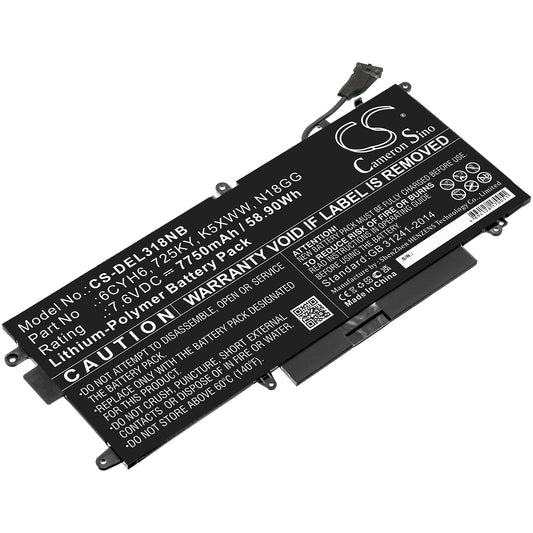 Replacement Battery for Dell N003L7390-C-D1606FTCN – Notebook, Laptop – 7750mAh / 7.6V